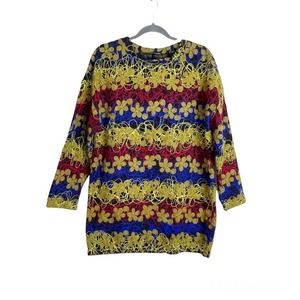 Zara Retro Floral Design Embroidered Tunic Dress Medium